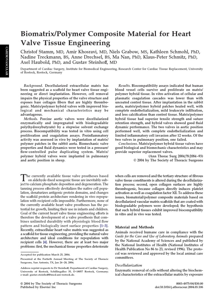 Biomatrix Polymer Composite Material For Heart Valve Tissue Engineering