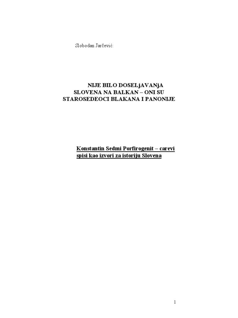 Slobo Porfirogenit PDF | PDF