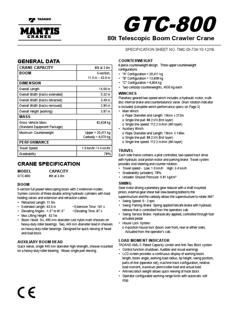 GTC-800 S G PDF | PDF | Crane (Machine) | Machines