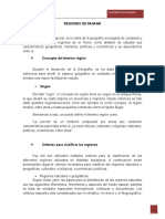 Regiones de Panamá: Clasificación y características