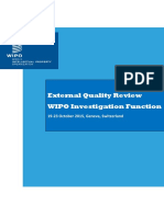 External Quality Assessment Wipo Investigation Function