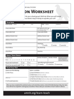 School Reservation Worksheet