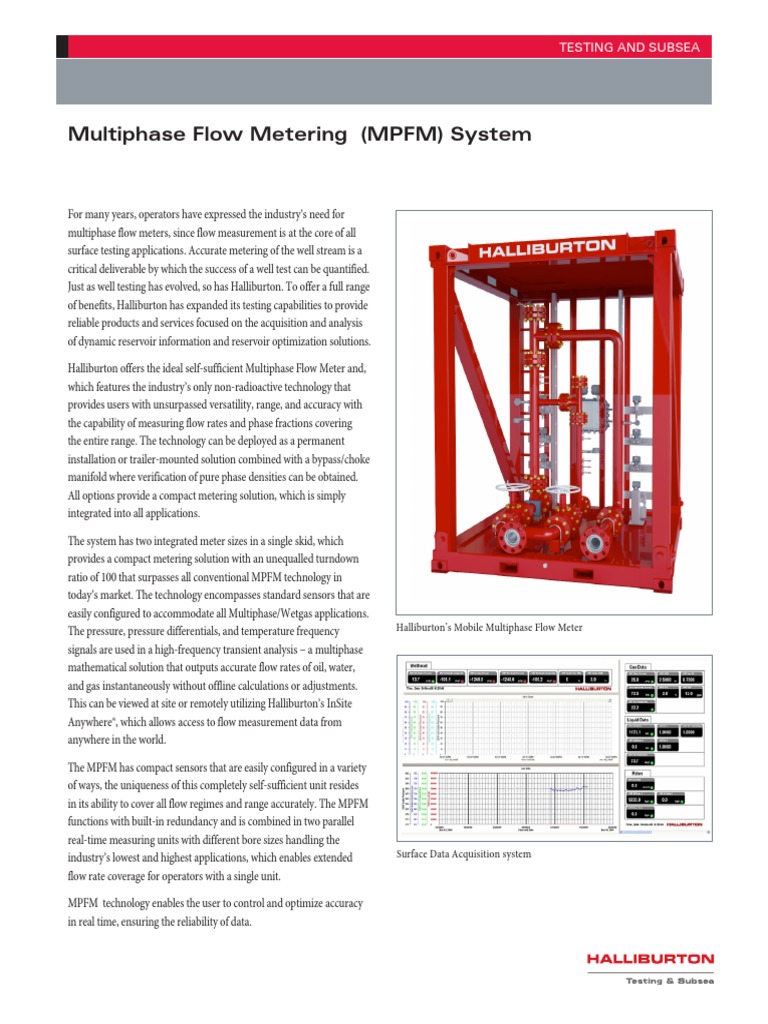MPFM Halliburton PDF Flow Measurement Gases