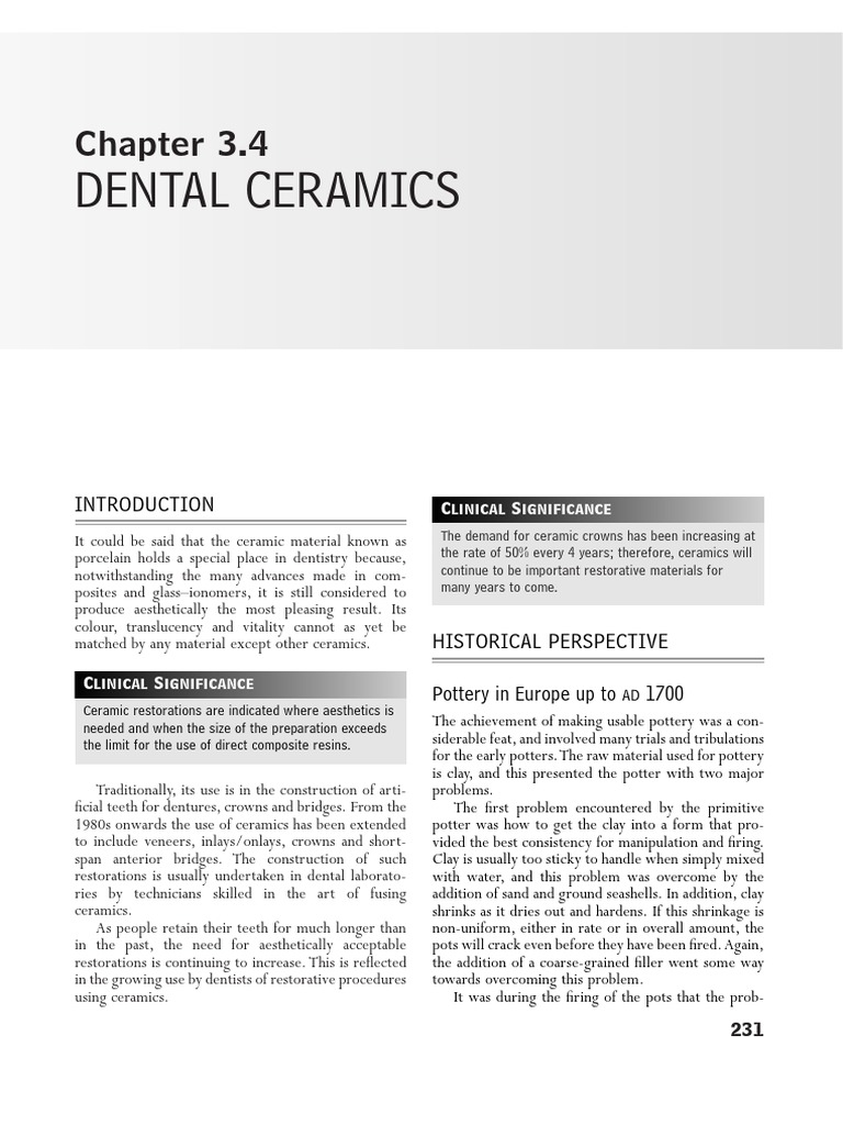 Dental Ceramics PDF PDF Pottery Porcelain