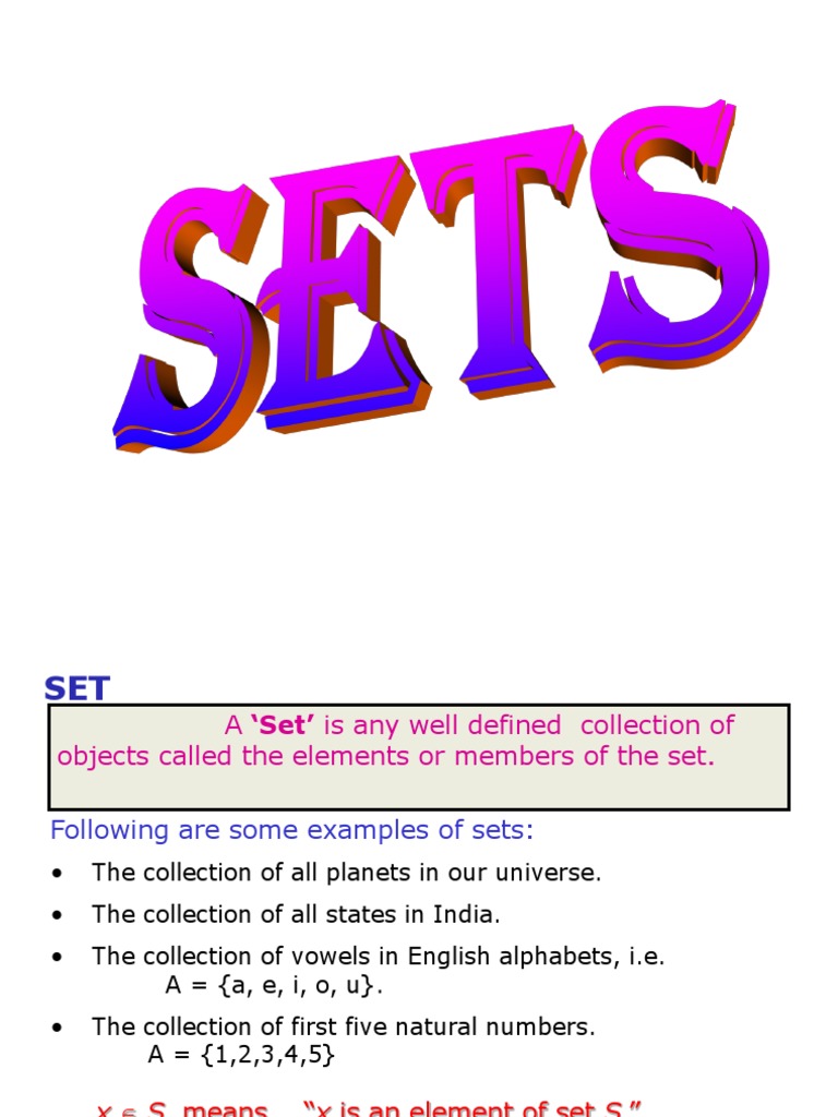 set theory.ppt | Set (Mathematics) | Mathematical Logic