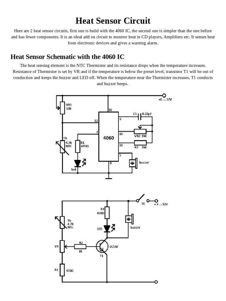 Heat Sensor Circuit Design Guide | PDF