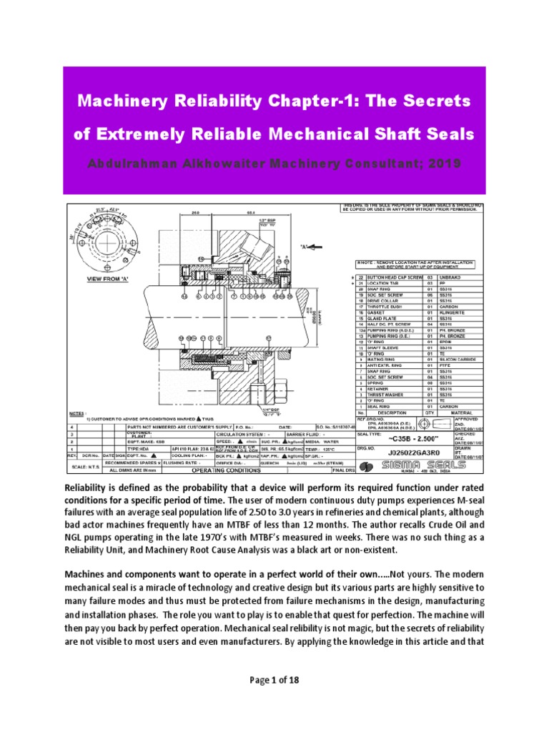 Enhancing Mechanical Seal Reliability | PDF | Pump | Reliability ...
