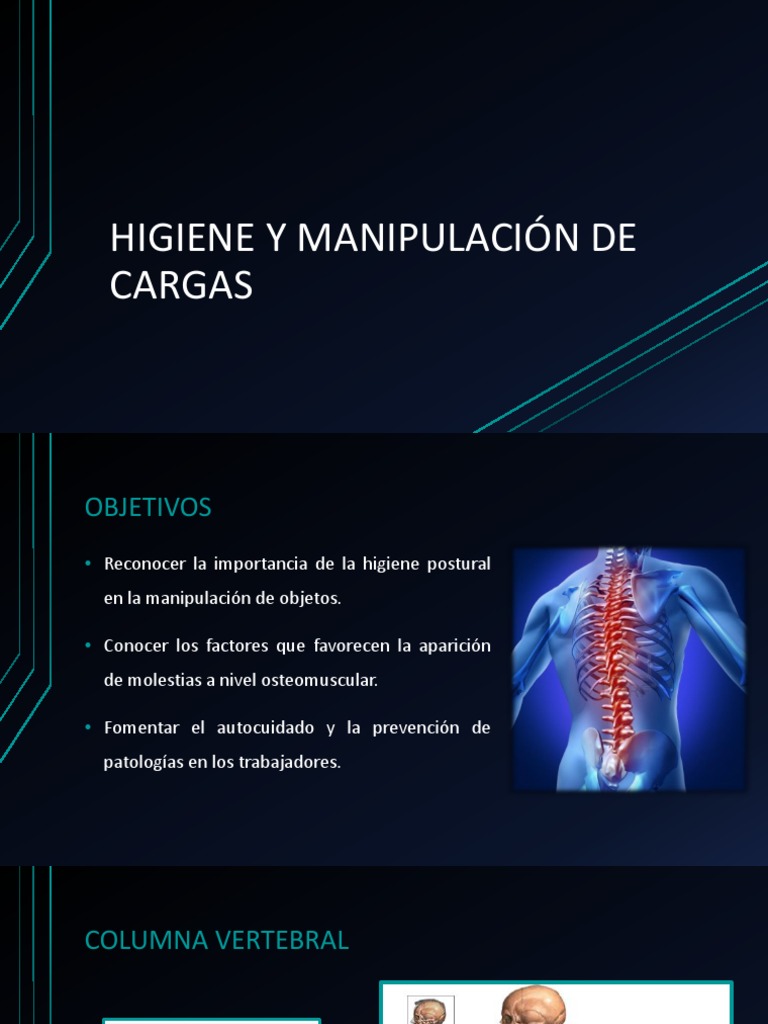Higiene Postural en Manipulación de Cargas | PDF | La columna vertebral ...