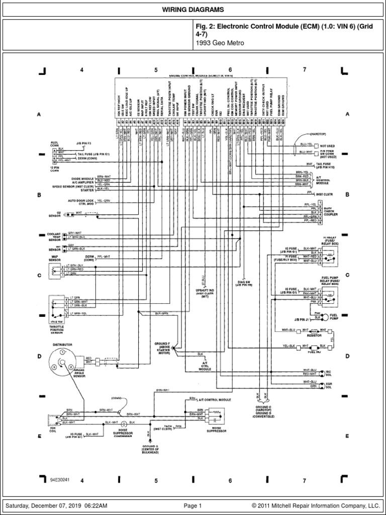 1993 Geo Metro Wiring Diagram PDF