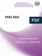 Boletín PAES 2015 LENGUAJE Y LITERATURA