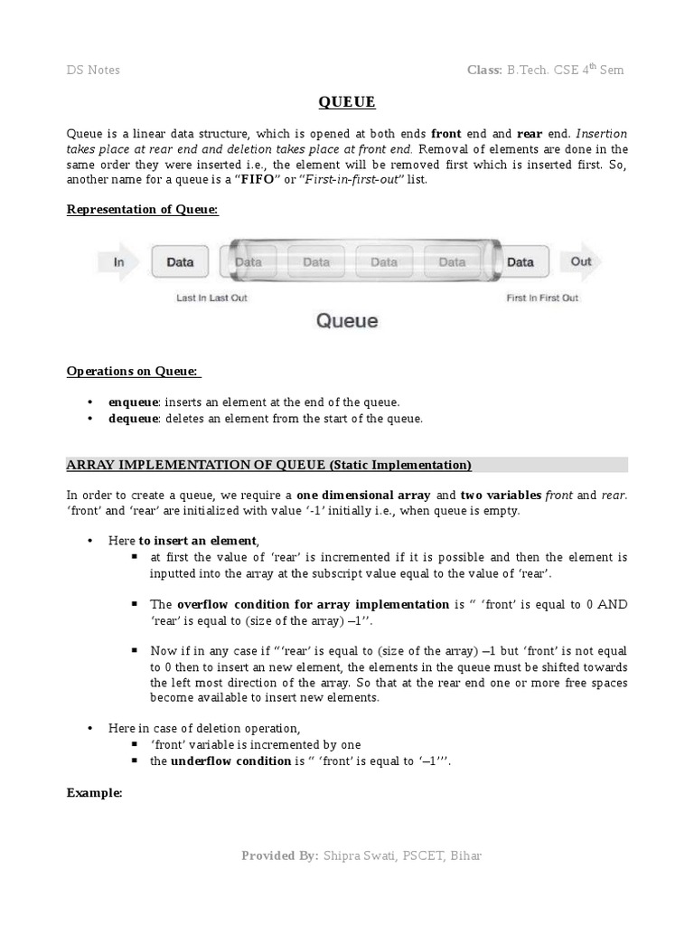 Queue Data Structure and Operations | PDF | Queue (Abstract Data Type ...