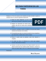 INDICACIONES PARA PARTICIPAR EN LOS FOROS