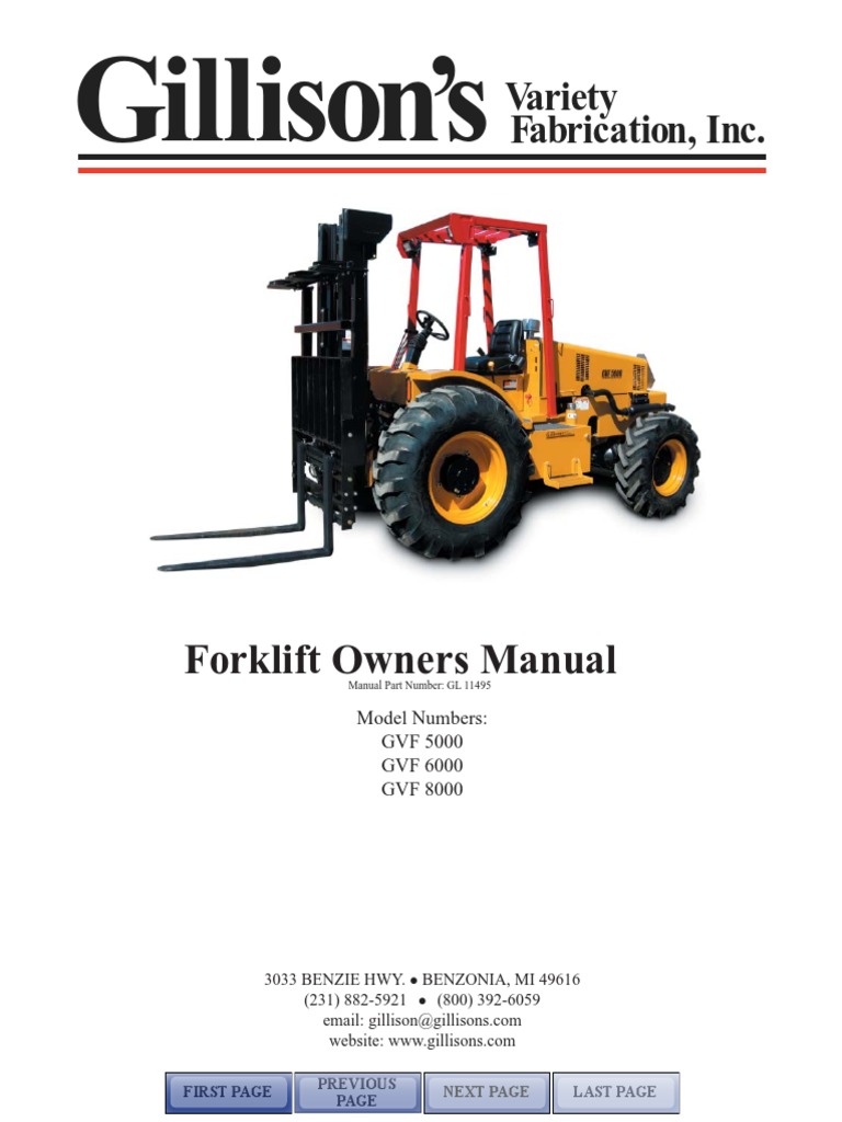 GVF Older Forklift Owners Manual PDF Forklift Automotive Technologies