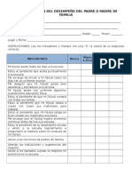 Autoevaluación del desempeño del padre o madre de familia