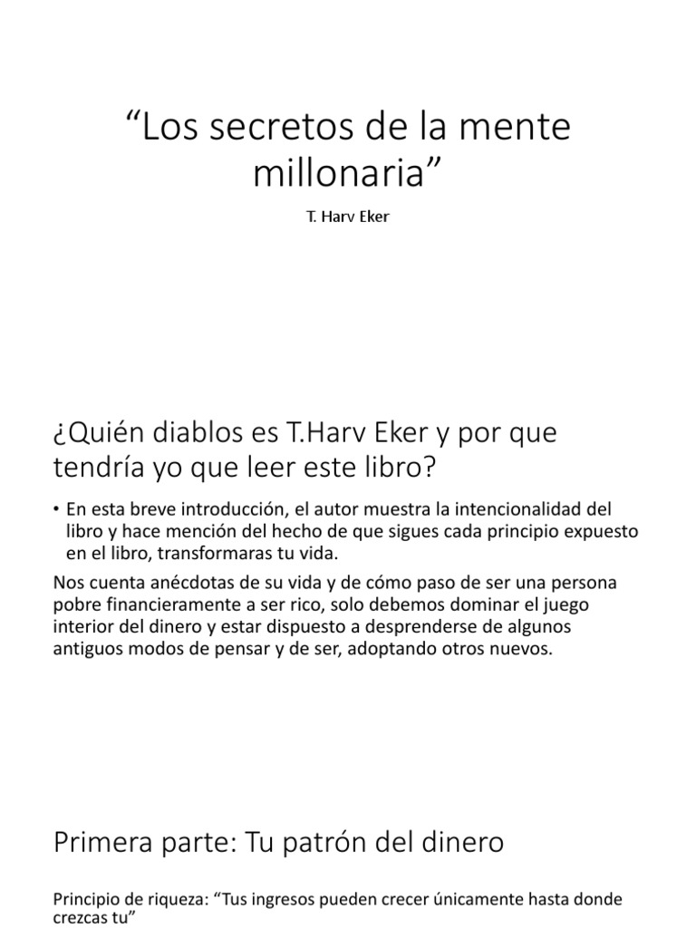 Los Secretos De La Mente Millonaria (Spanish Edition) – T. Harv Eker