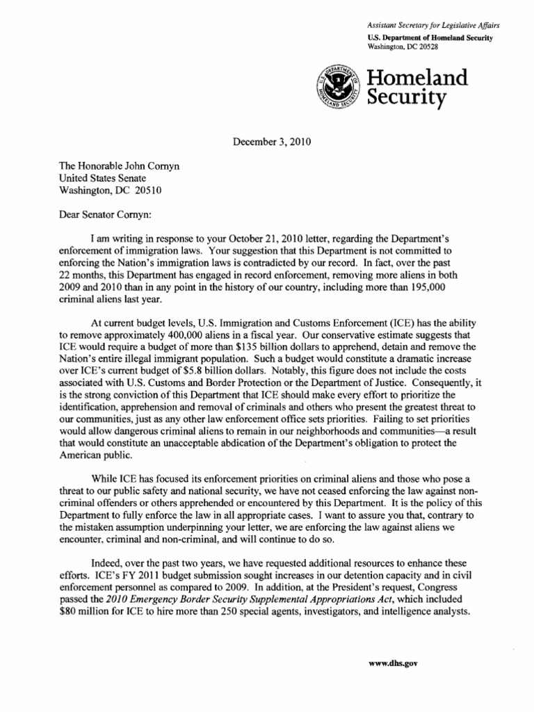 DHS Immigration Enforcement Response | PDF | U.S. Immigration And ...
