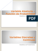 Variable Aleatoria Función de Probabilidad