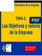 TEMA 3.los Objetivos y Los Valores de La Empresa