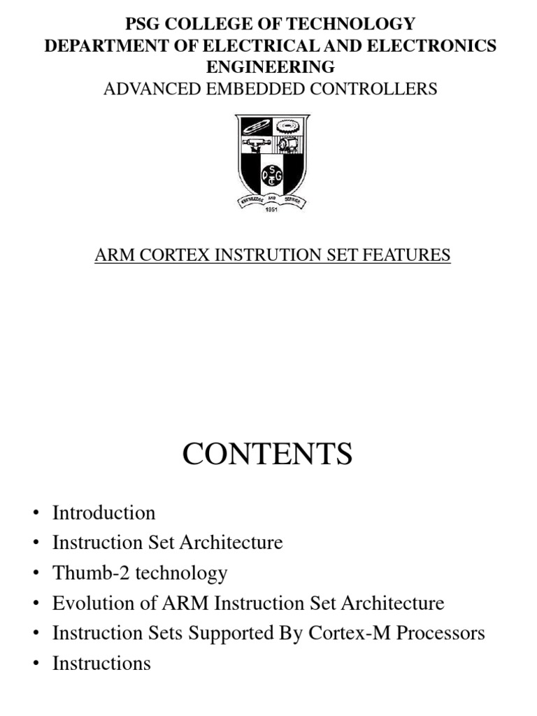Arm Cortex Instructions PDF Arm Architecture Central Processing Unit