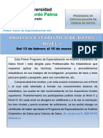 Programa Del Primer Curso de Especialización en Analisis Estadistico de Datos PDF