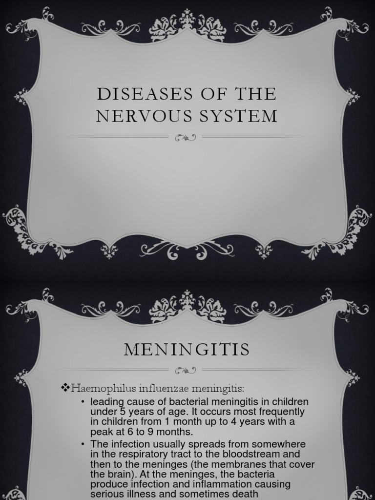 Diseases of Nervous System | PDF | Meningitis | Leprosy