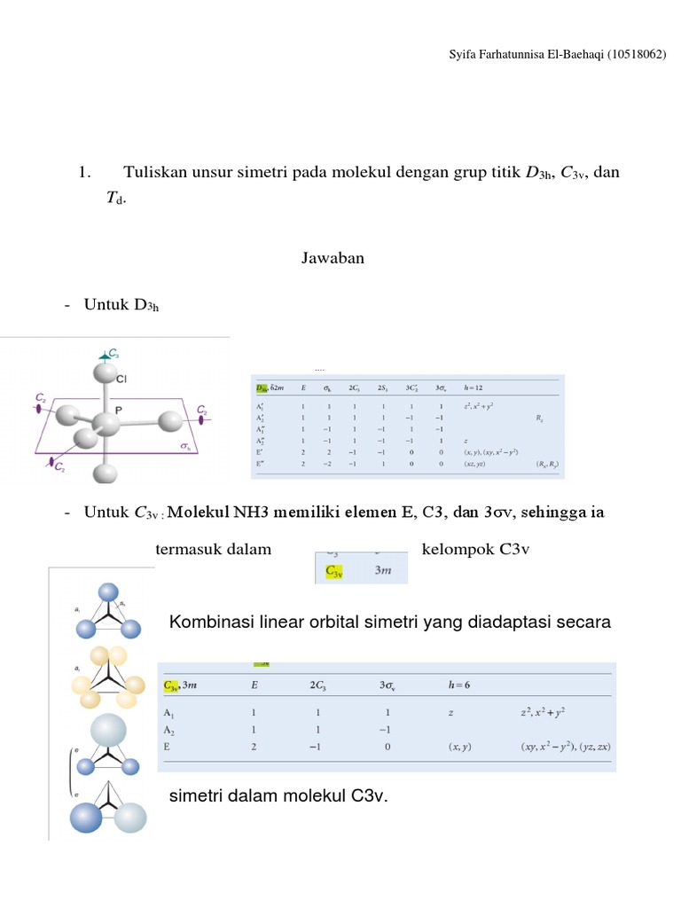 Simetri Molekul D3h C3v Td Pdf