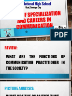 Areas of Specialization in Communication