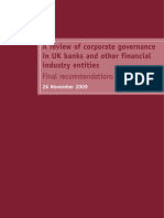 A Review of Corporate Governance in UK Banks and Other Financial Industry Entities