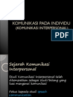 KOMUNIKASI INTERPERSONAL (PADA INDIVIDU)