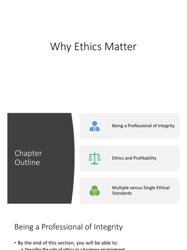 1 Why Ethics Matter PDF Business Ethics Stakeholder (Corporate)