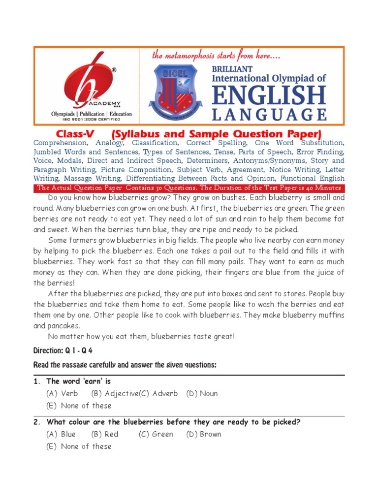 Bioel5 Verb Sentence Linguistics