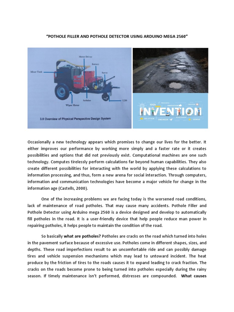 Arduino Pothole Repair System | PDF | Road | Road Surface
