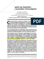 L'enquête Par Hypothèse: Manuel Du Journaliste D'investigation. Livre Soutenu Par L'UNESCO