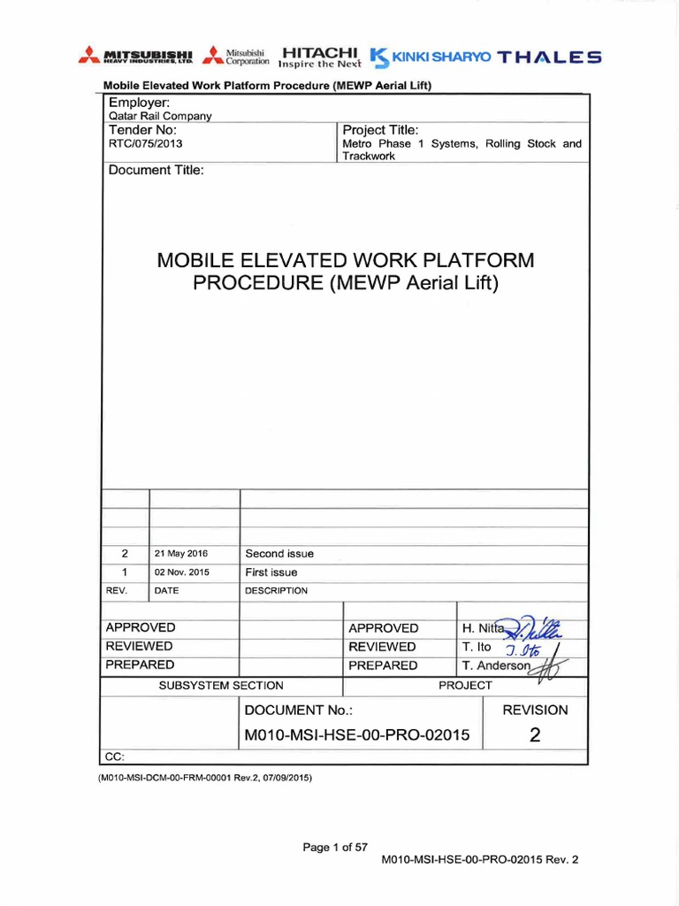 Mobile Elevated Work Platform Safety Guide | PDF | Elevator | Transport