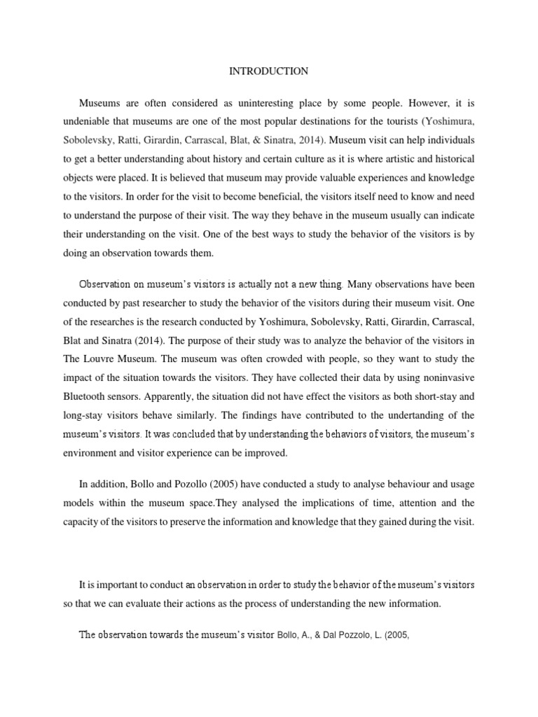 Museum Visitor Behavior Observation Report | PDF | Observation | Museum