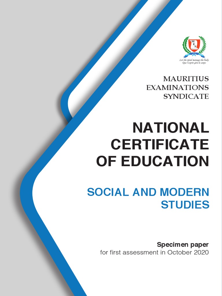 Social and Modern Studies (N570) | PDF | Educational Assessment ...