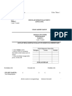 Muka depan kertas ujian