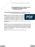 Indicadores de Sustentabilidade (LCA) e Análise Do Ciclo de Vida para Madeira de Reflorestamento Na Construção Civil