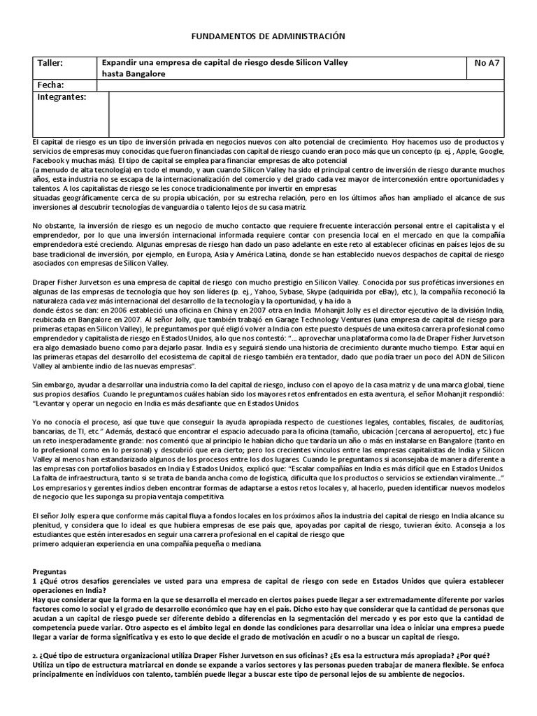 Expansión del Capital de Riesgo a India | PDF | Capital de riesgo ...
