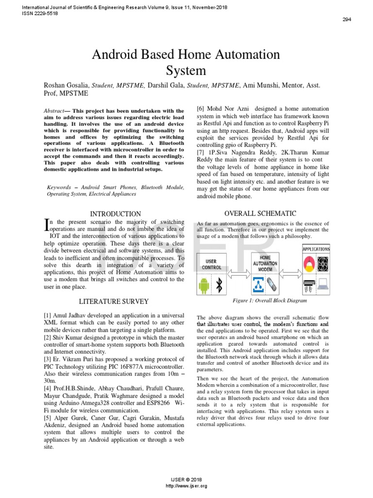Android Based Home Automation System | PDF | Bluetooth | Android ...
