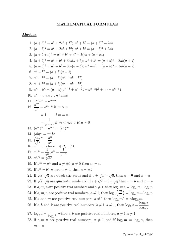 Total Maths Formulae | PDF | Area | Line (Geometry)