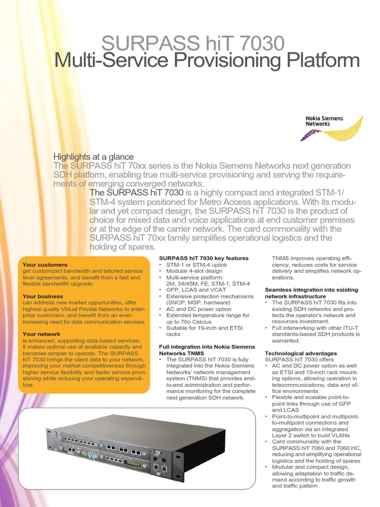 Brochure SURPASS Hit 7030 | PDF | Computer Network | Networks