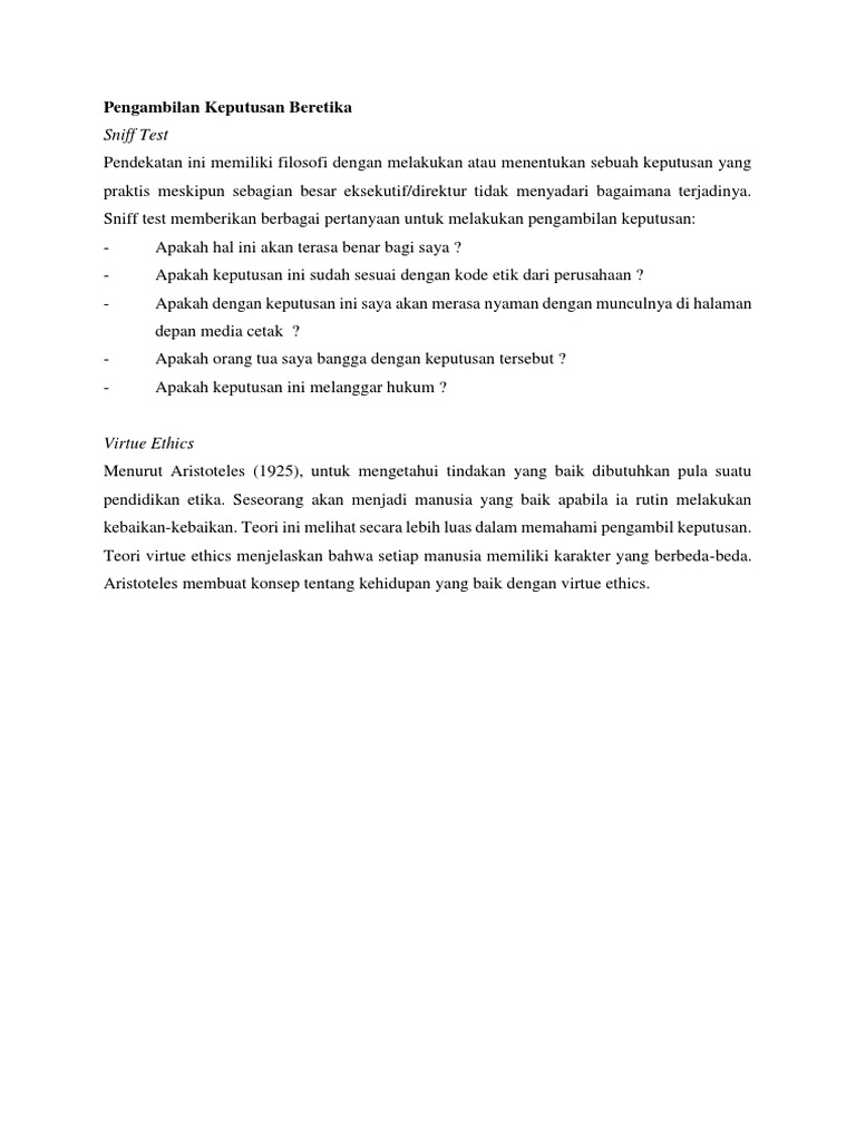 Sniff Test dalam Pengambilan Keputusan | PDF