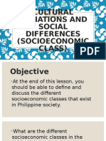 Cultural Variations and Social Differences (Socioeconomic Class)