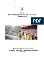 CE 312 Structural Analysis and Design Lab Manual