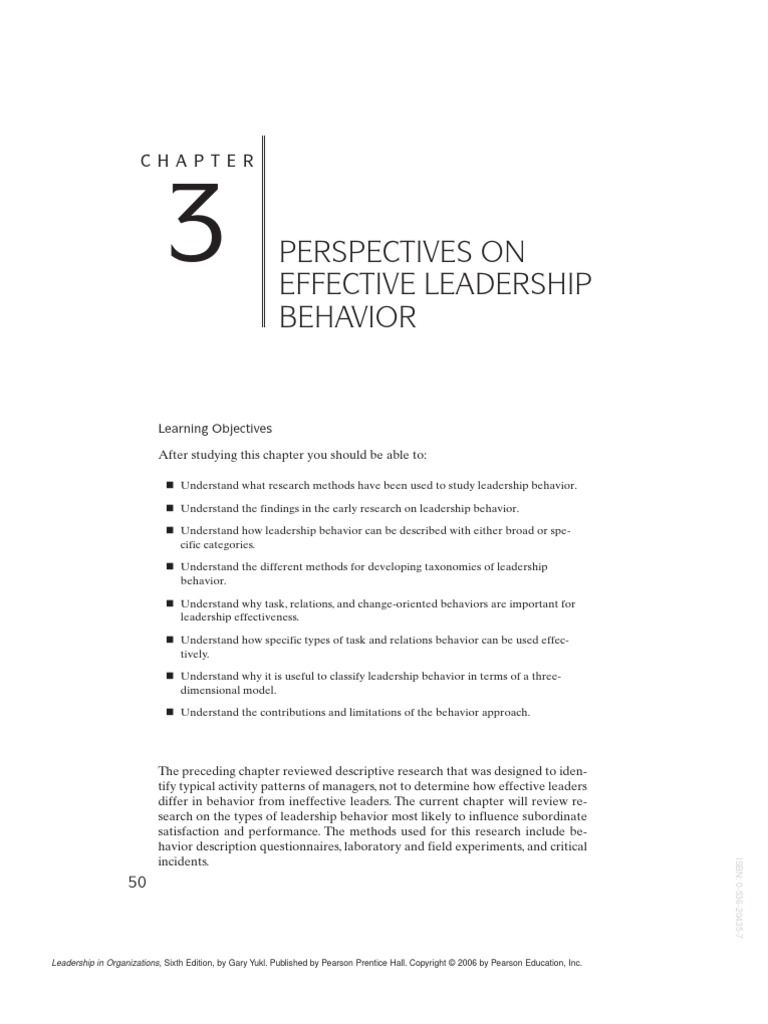 Perspectives On Effective Leadership Behavior | PDF | Leadership ...