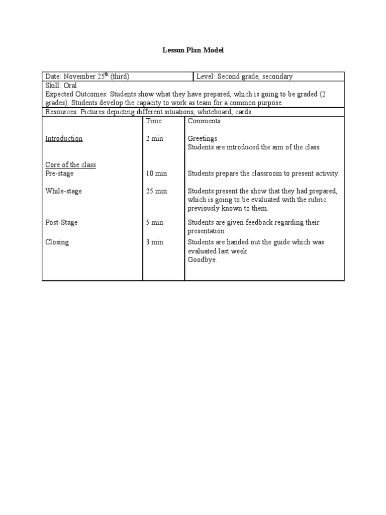 Second Grade Oral Presentation Lesson Plan | PDF