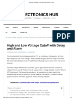 High and Low Voltage Cutoff With Delay and Alarm Circuit PDF