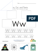 Trace Cut Paste Letter W Worksheet