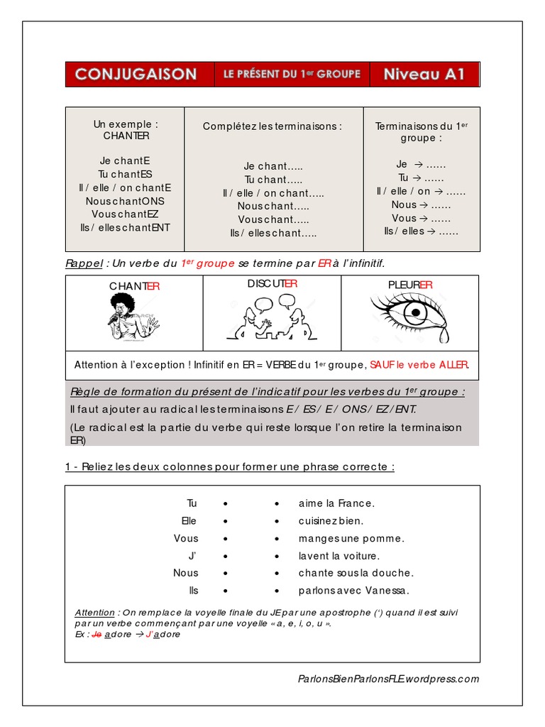 Devoir Au Passe Simple 1er Groupe 4 Le Prc3a9sent Des Verbes Du 1er Groupe PDF | PDF | Verbe | Grammaire